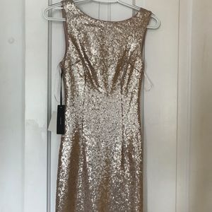 Lulus gold sequin scoop neck dress